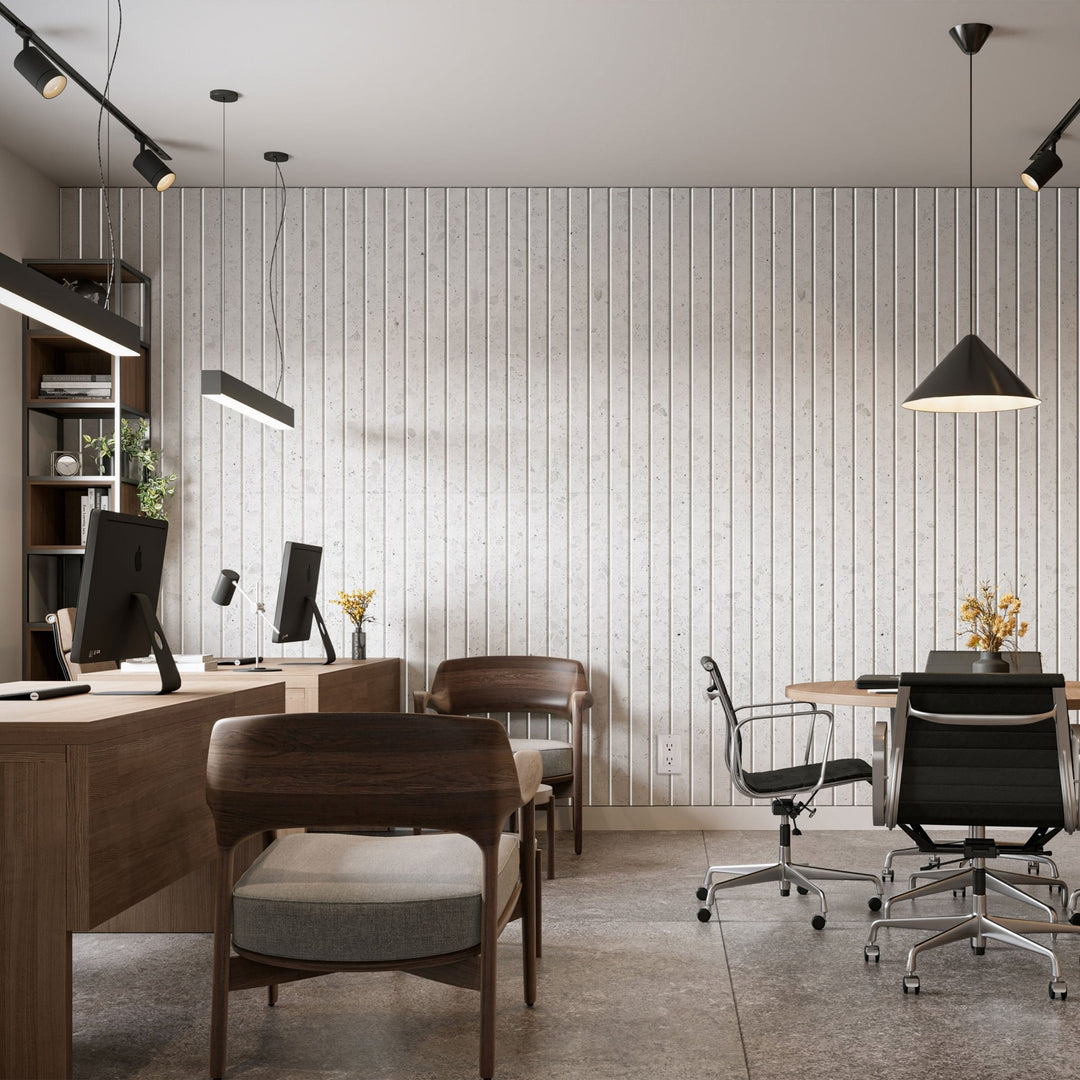 HarmonyCARV Wall Panels - Slats Wide HarmonyCARV Acoustic Felt Wall Panels - in Overlay Print - 2 - Inhabit