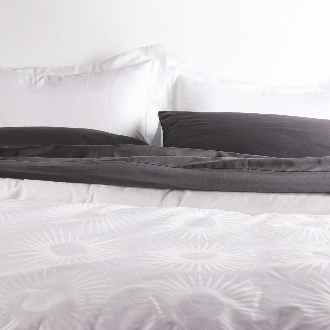 Bedding - Estrella in White Duvet Cover + Sham Set - 1 - Inhabit