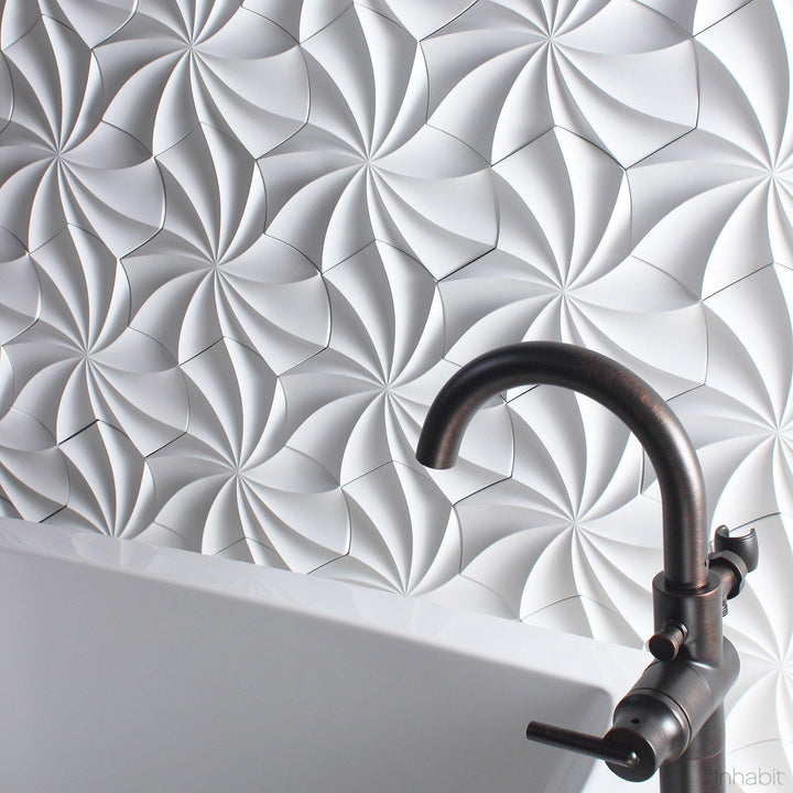 Cast Concrete Tiles - Kaleidoscope Cast Architectural Concrete Tile - Primer White - 9 - Inhabit