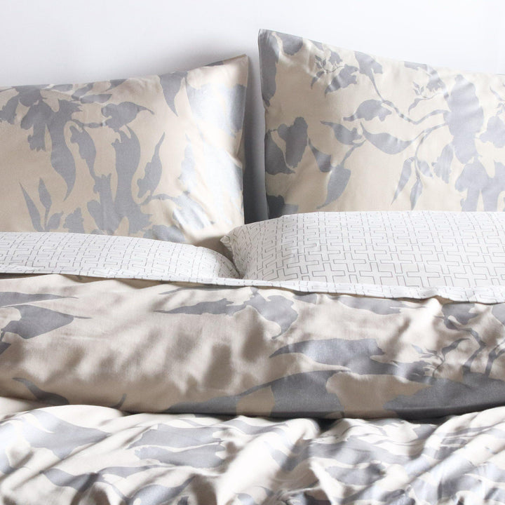 Bedding - Morning Glory in Silver Duvet Cover + Sham Set - 1 - Inhabit