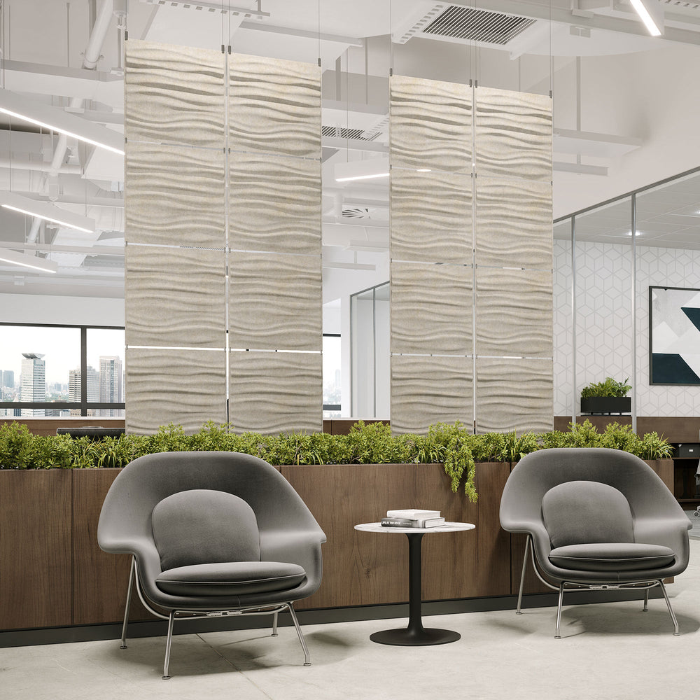 Harmony PET Felt Acoustic 3D Panel Hanging System - Tidal Harmony PET Felt Acoustic Hanging 3D Panels - 9 - Inhabit