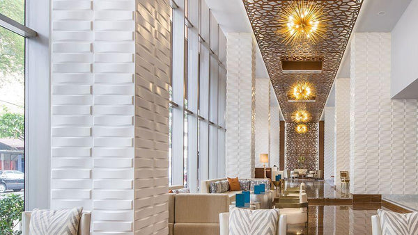 Stitch Wall Flats Hilton Hotel Foyer Installation - Inhabit