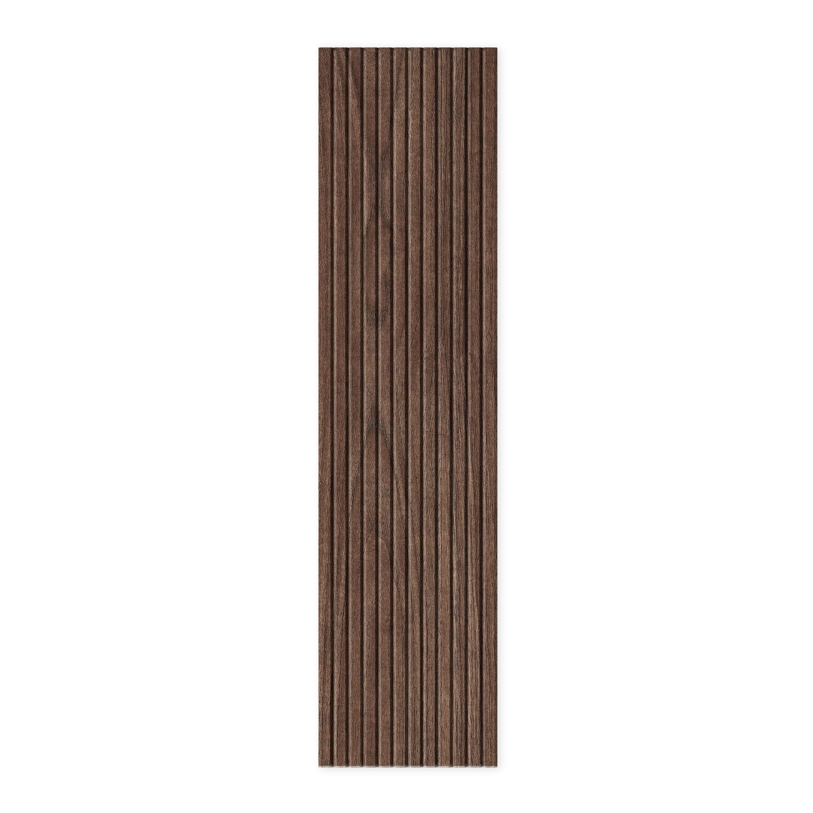 Slats HarmonyCARV natural wood-grain acoustic wall panel by Inhabit.