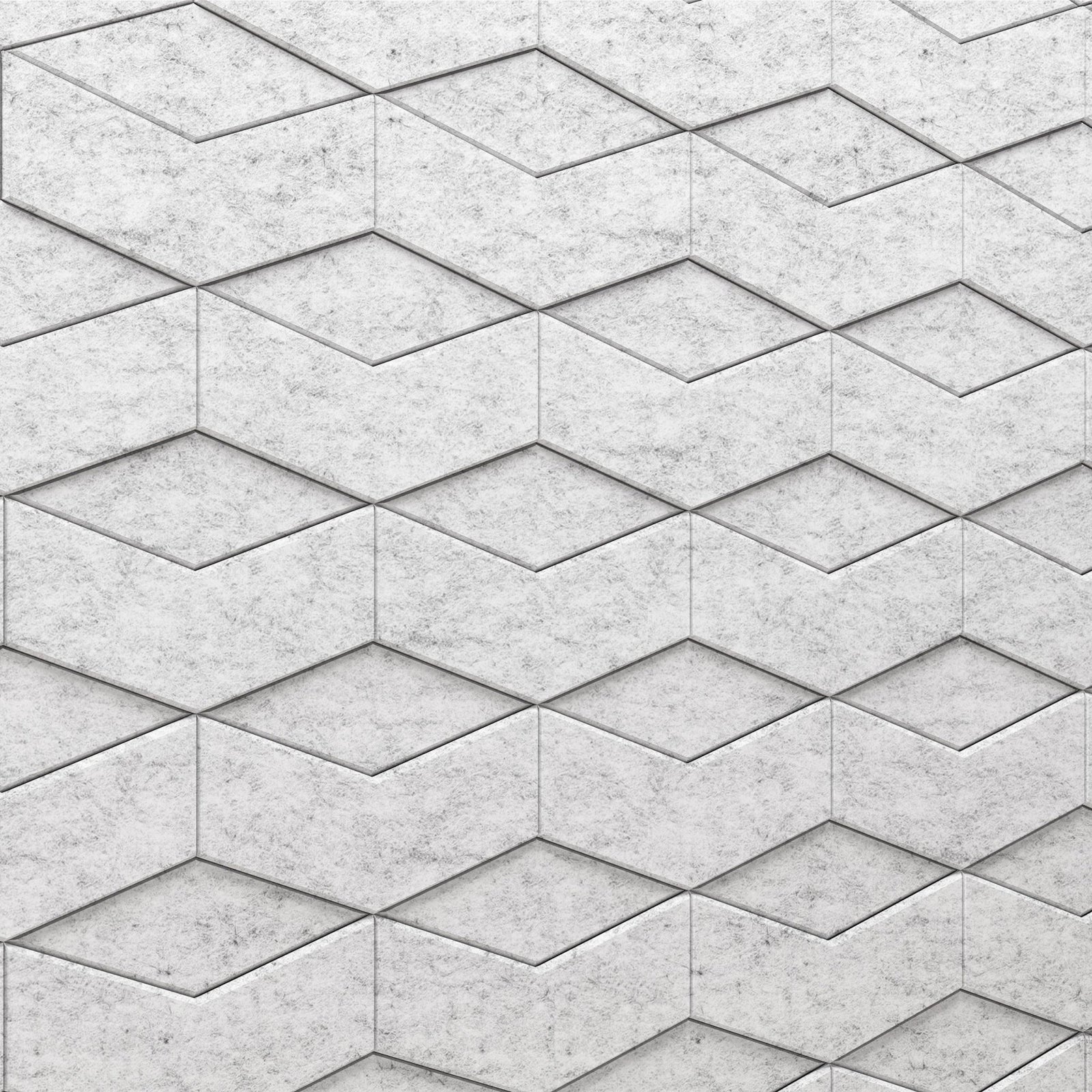 Light gray Cantilever HarmonyCARV PET felt acoustic wall tiles by Inhabit