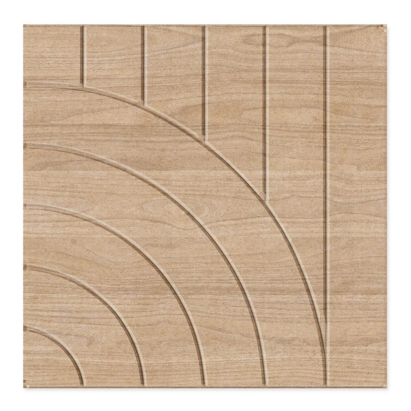Intersect HarmonyCARV natural wood-grain acoustic wall panel by Inhabit.