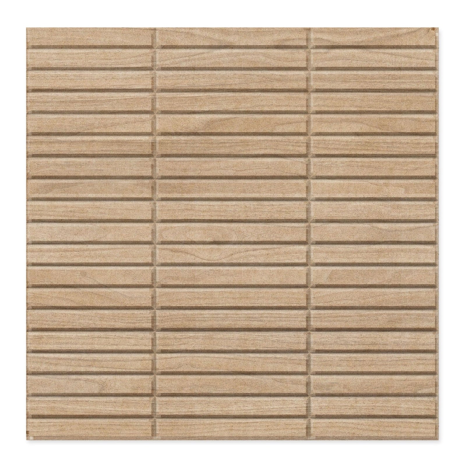 Ribbon HarmonyCARV natural wood-grain acoustic wall panel by Inhabit.