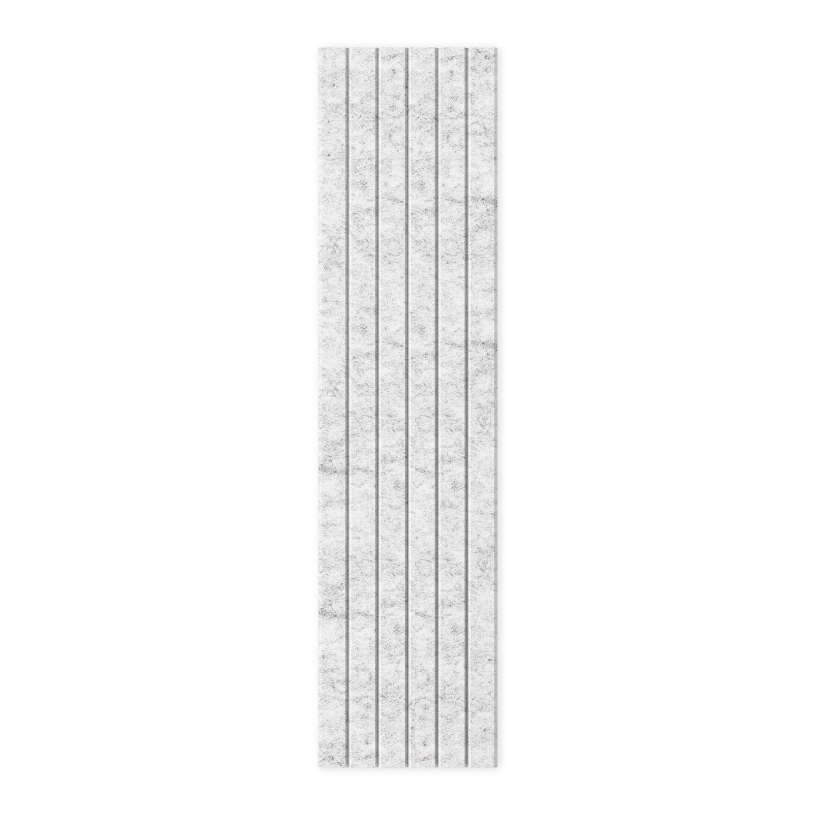 Slats HarmonyCARV white PET felt acoustic wall panel by Inhabit.