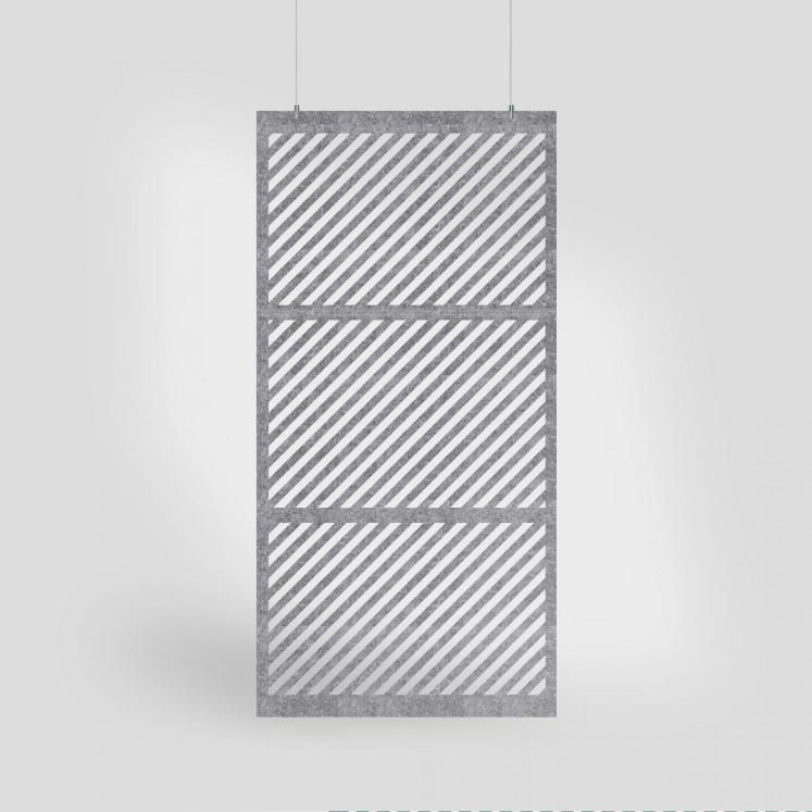 Slant HarmonyDIVDR PET felt hanging acoustic panel by Inhabit.
