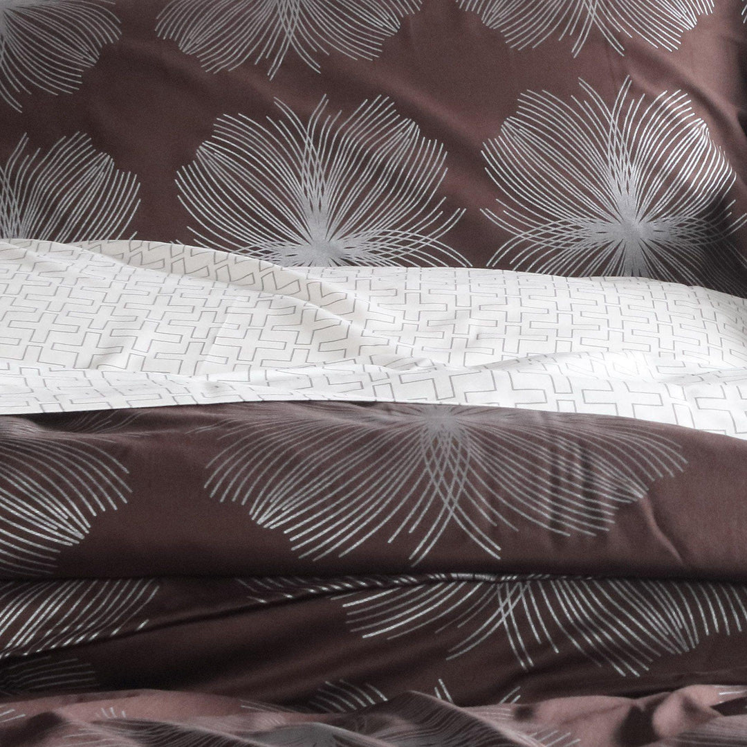 Bedding - Aequorea in Chocolate & Silver Duvet Cover + Sham Set - 4 - Inhabit