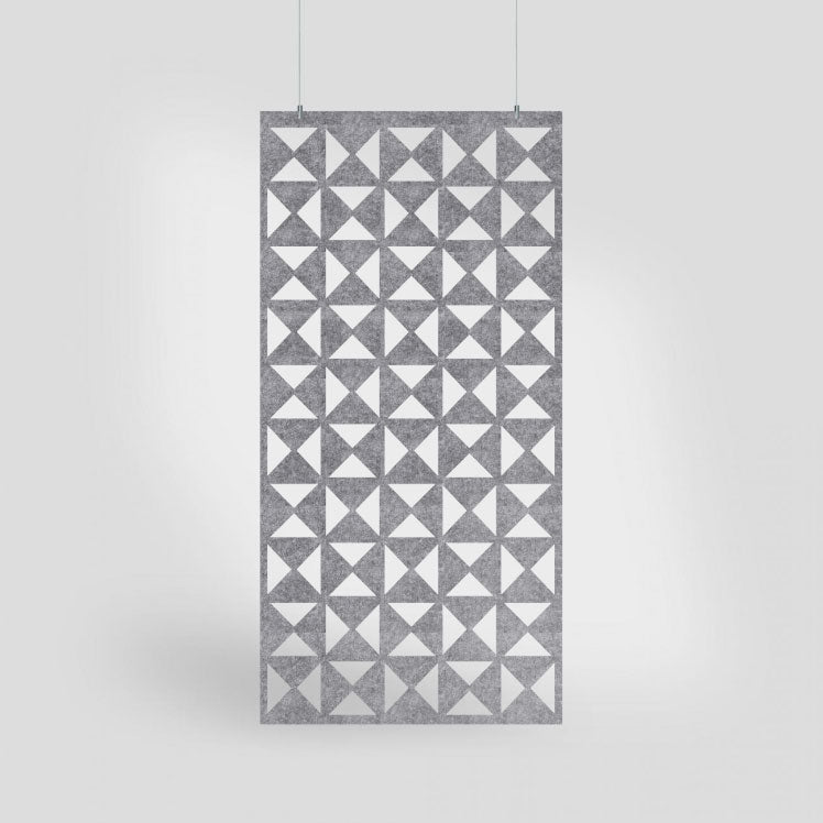Gray Angle HarmonyDIVDR PET felt acoustic room divider by Inhabit