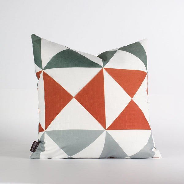 Handmade Pillows - Angle in Mineral & Rust Throw Pillow - 1 - Inhabit