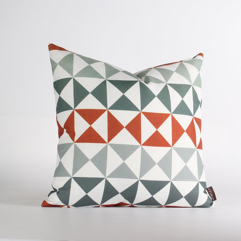 Handmade Pillows - Angle in Mineral & Rust Throw Pillow - 2 - Inhabit