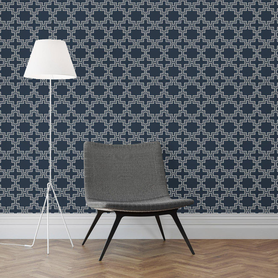 Wallpaper - Peel and Stick Wallpaper - Commercial Wallpaper - Blockline Bespoke Wallpaper - 1 - Inhabit