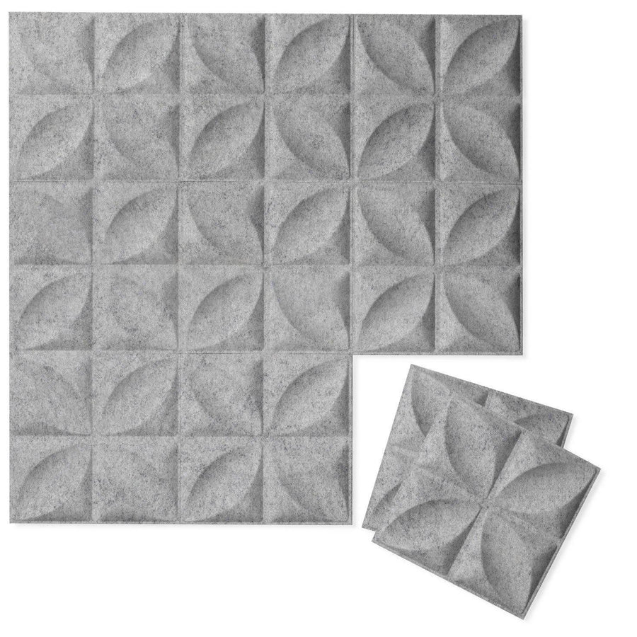 Felt 3D Wall Flats - Acoustic Panels - Chrysalis 3D Heathered Smokey Marble Wool Felt Wall Flats - OPEN BOX - 1 - Inhabit
