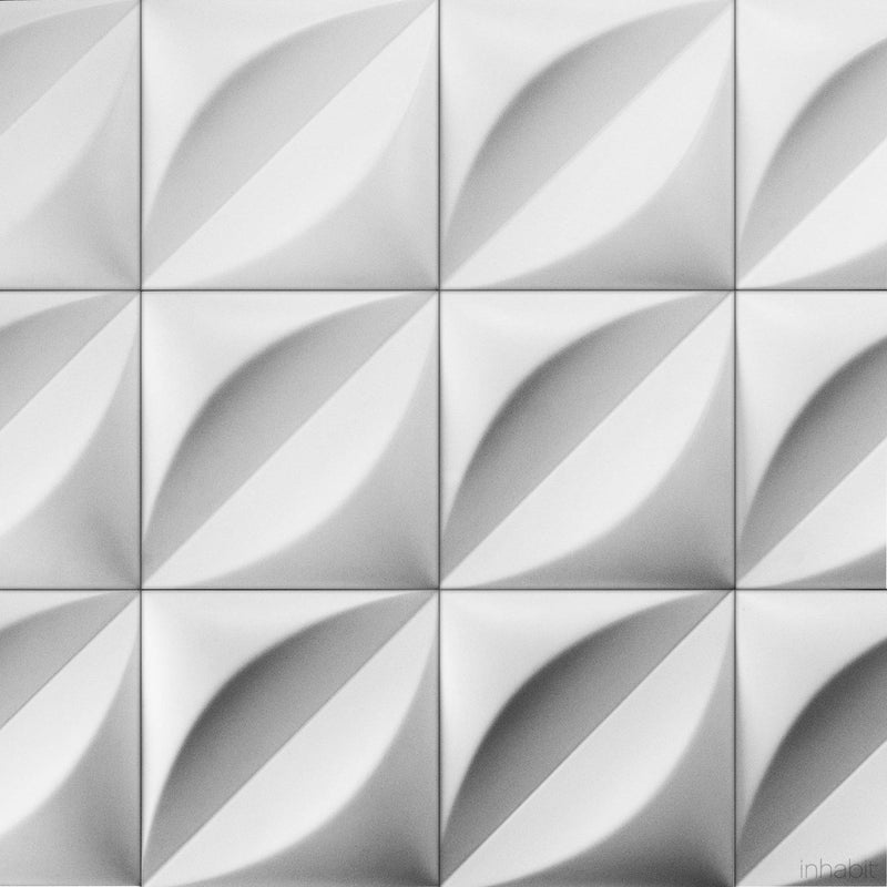 Cast Concrete Tiles - Chrysalis Cast Architectural Concrete Tile - White - 10 - Inhabit