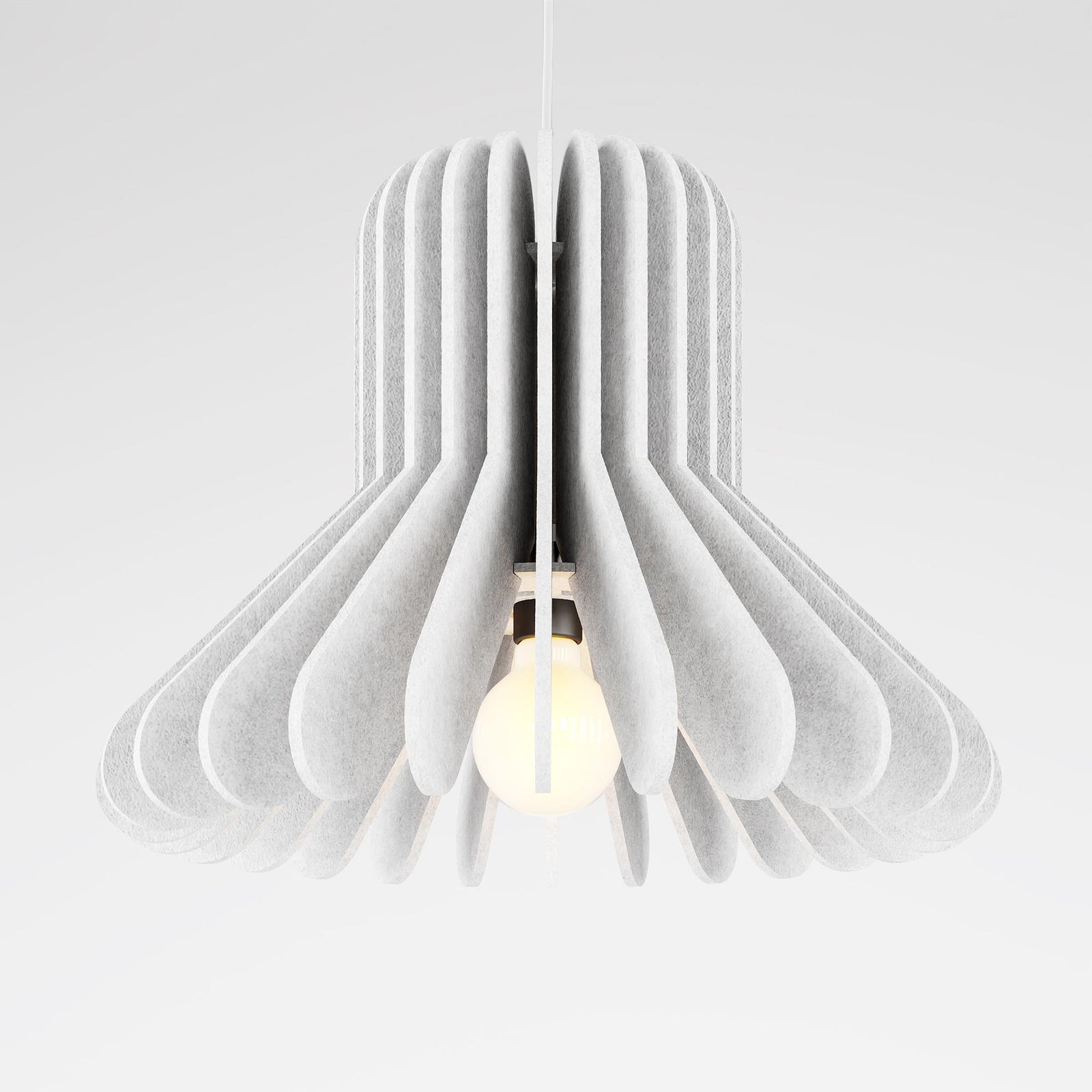 White Cohen Harmony PET felt acoustic pendant light by Inhabit