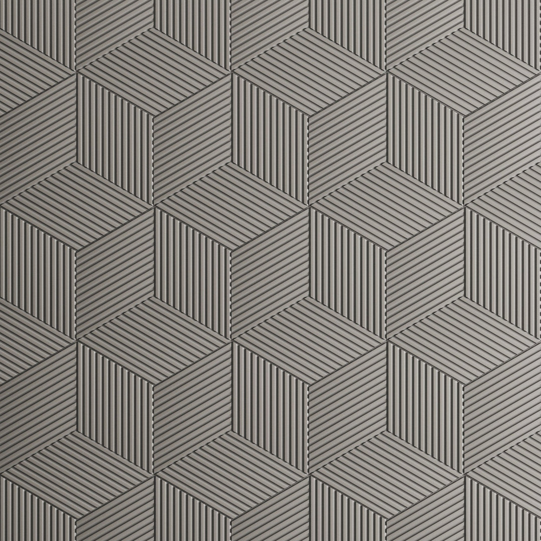 Concrete 3D Tile CARINA Grey - Box of 6