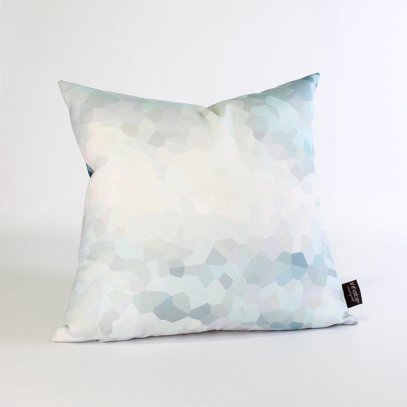 Handmade Pillows - Facet Low in Aqua Throw Pillow - 3 - Inhabit