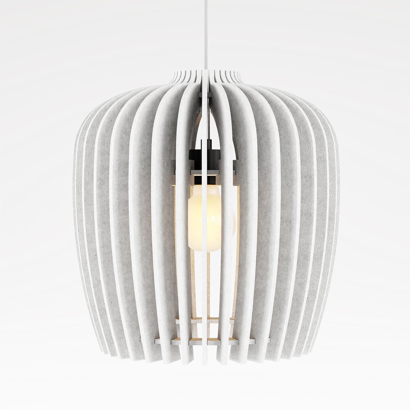 White Finley Harmony PET felt acoustic pendant light by Inhabit