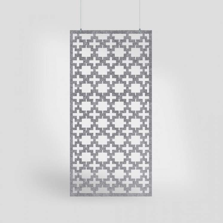 Gray Format HarmonyDIVDR PET felt acoustic room divider by Inhabit