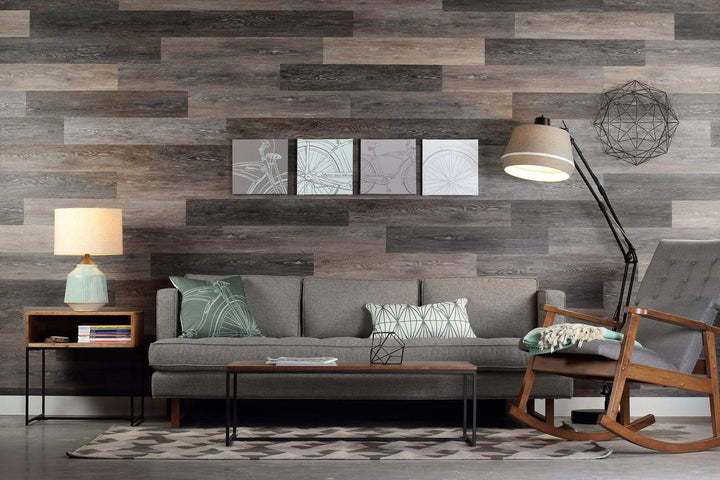 Planks - Gray Washed Oak Peel and Stick Wall Planks - 3 - Inhabit