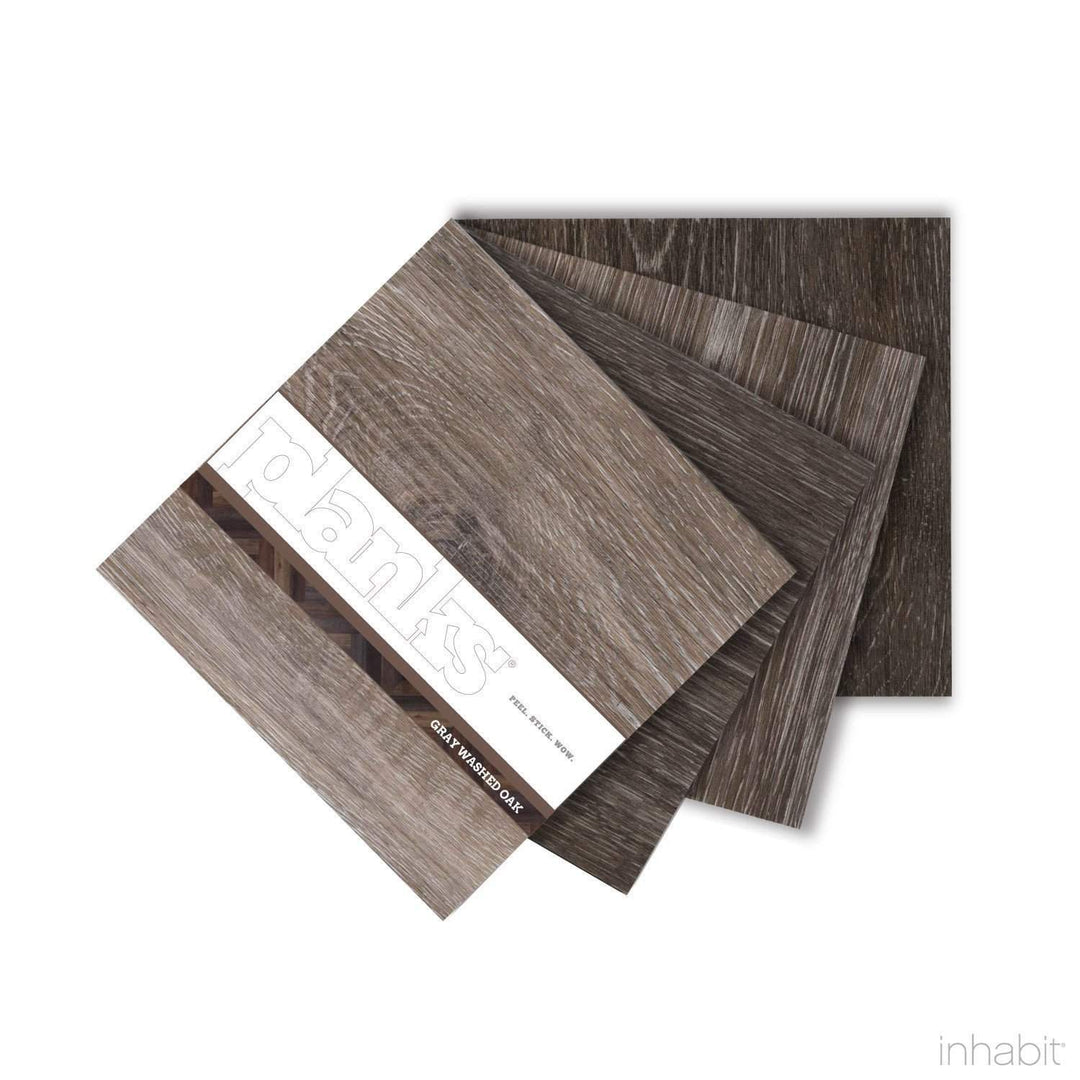 Planks - Gray Washed Oak Peel and Stick Wall Planks - 4 - Inhabit