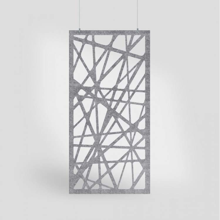 Hatch HarmonyDIVDR gray PET felt hanging acoustic panel by Inhabit.