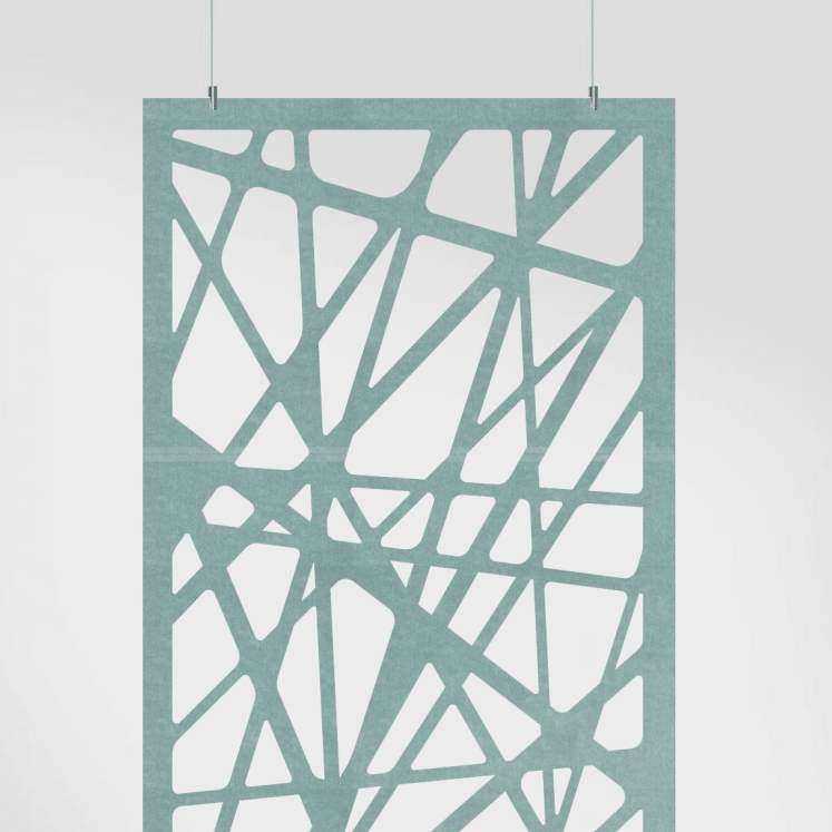 Hatch HarmonyDIVDR aqua PET felt acoustic room divider.