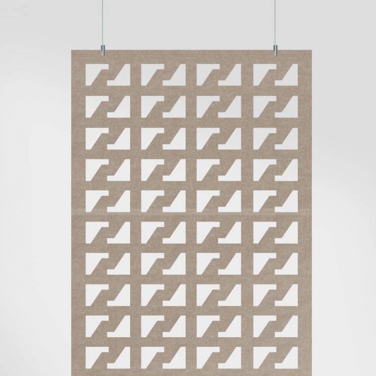 Acoustic Hanging Wall Panel | Room Divider - Houndstooth Harmony Acoustic PET Felt Hanging Room Divider - 3 - Inhabit