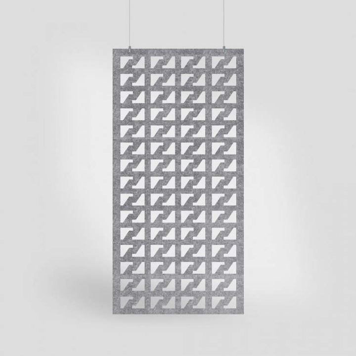 Acoustic Hanging Wall Panel | Room Divider - Houndstooth Harmony Acoustic PET Felt Hanging Room Divider - 1 - Inhabit