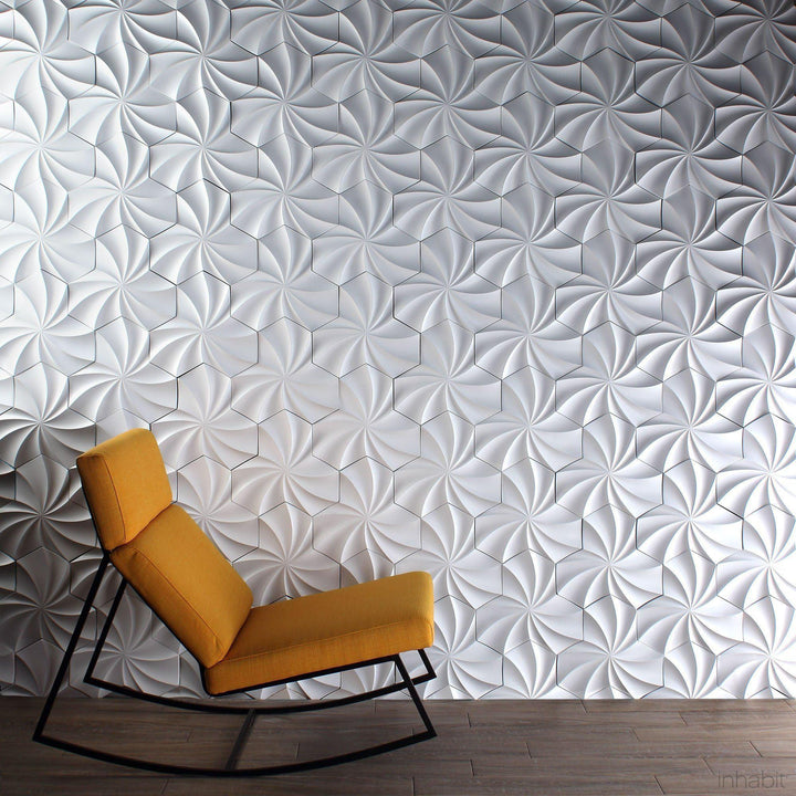 Cast Concrete Tiles - Kaleidoscope Cast Architectural Concrete Tile - Primer White - 4 - Inhabit