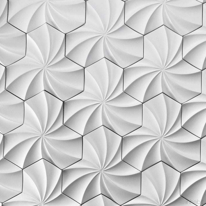 Cast Concrete Tiles - Kaleidoscope Cast Architectural Concrete Tile - Primer White - 2 - Inhabit