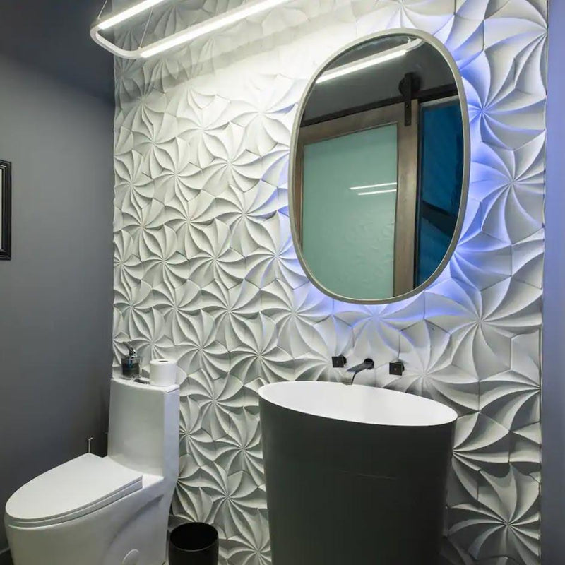 Cast Concrete Tiles - Kaleidoscope Cast Architectural Concrete Tile - White - 8 - Inhabit