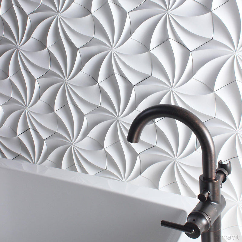 Cast Concrete Tiles - Kaleidoscope Cast Architectural Concrete Tile - White - 9 - Inhabit