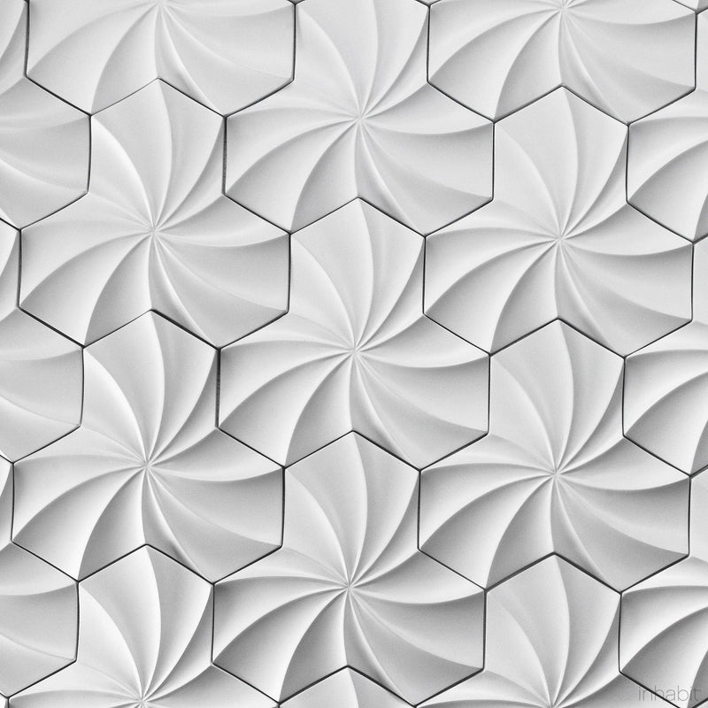 Cast Concrete Tiles - Kaleidoscope Cast Architectural Concrete Tile - White - 2 - Inhabit