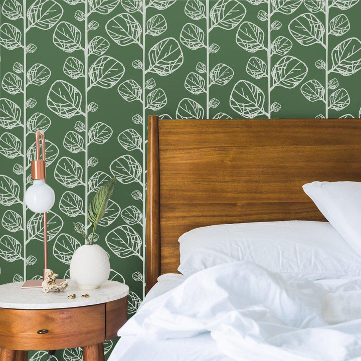 Wallpaper - Peel and Stick Wallpaper - Commercial Wallpaper - Leaf Bespoke Wallpaper - 1 - Inhabit