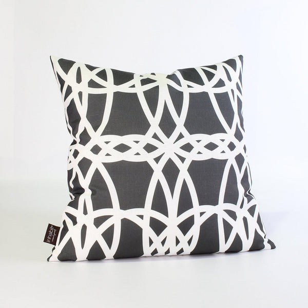Handmade Pillows - Loom in Deep Charcoal Throw Pillow - 1 - Inhabit