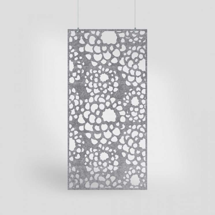 Mum HarmonyDIVDR gray PET felt hanging acoustic panel by Inhabit.
