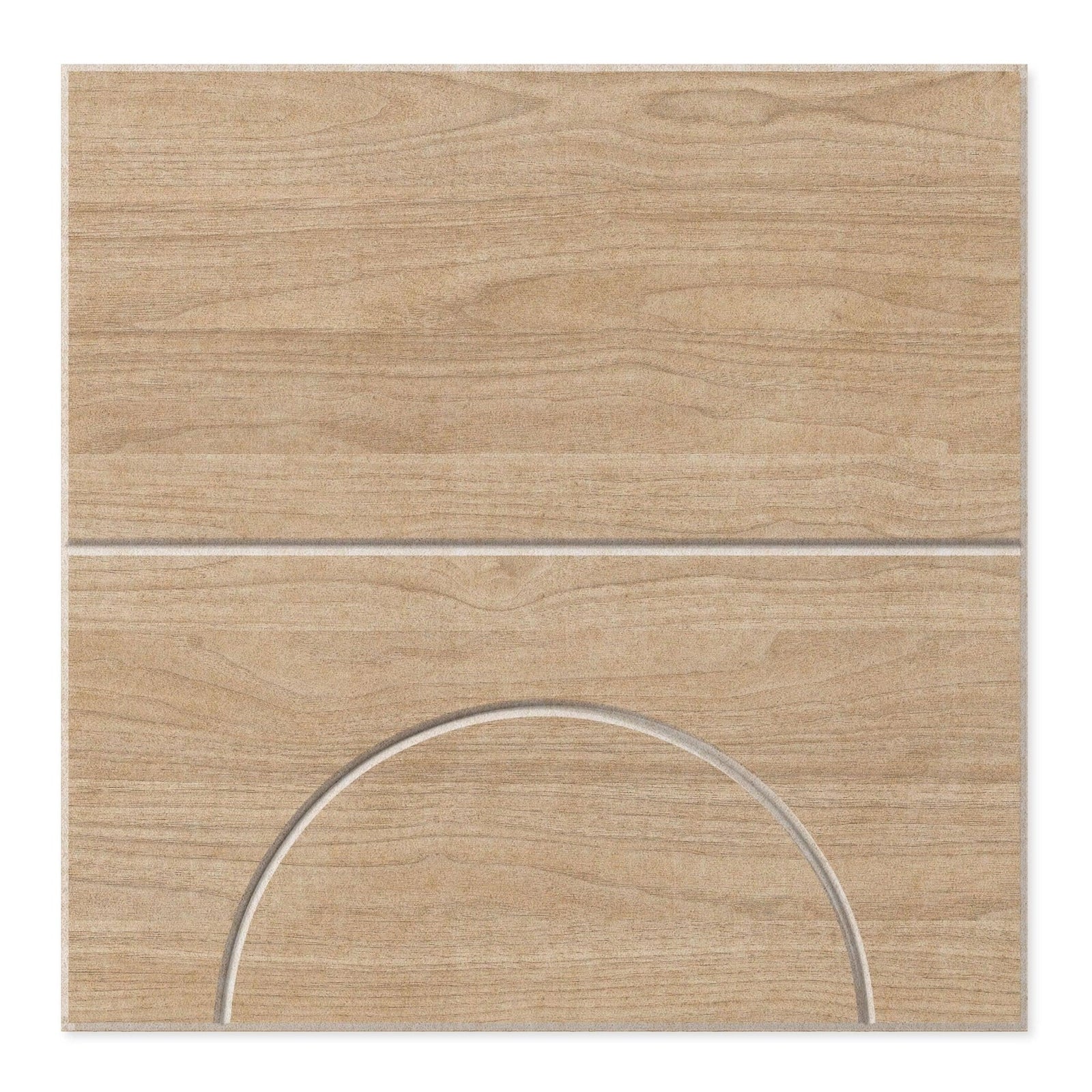 Parcel HarmonyCARV natural wood-grain acoustic wall panel by Inhabit.