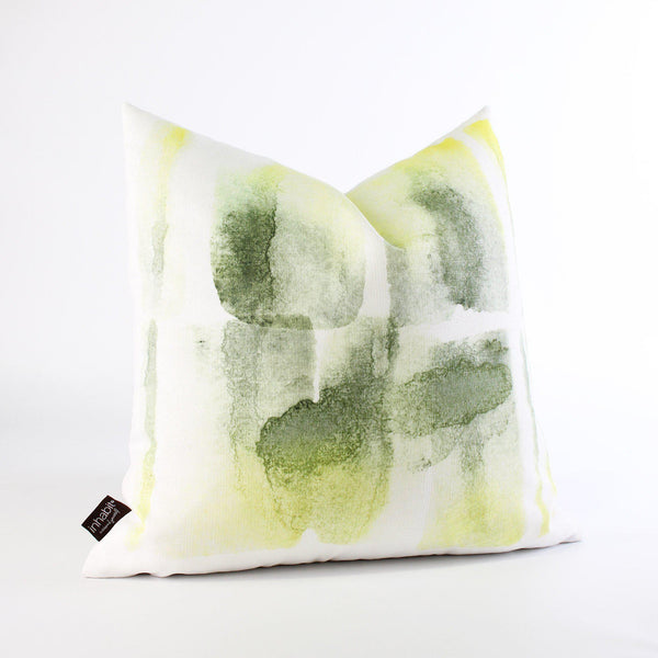 Handmade Pillows - Passage in Moss & Yellow Throw Pillow - 1 - Inhabit