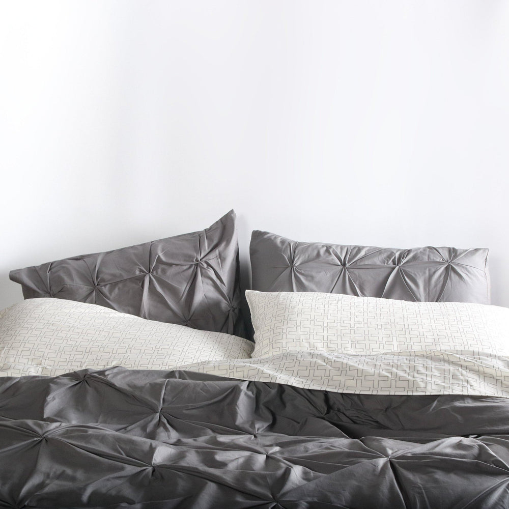 Bedding - Pinch in Charcoal Duvet Cover + Sham Set - 2 - Inhabit