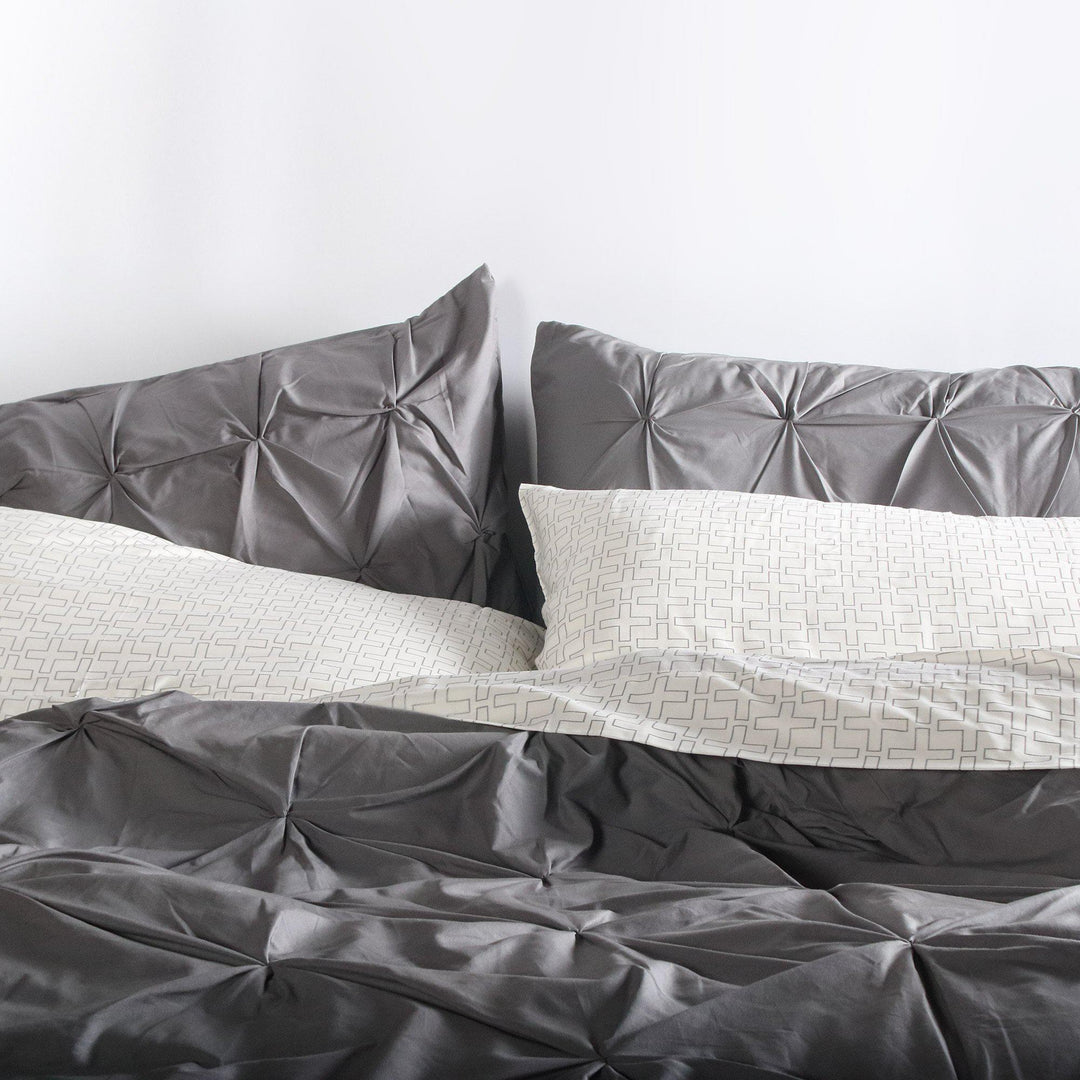 Bedding - Pinch in Charcoal Duvet Cover + Sham Set - 3 - Inhabit