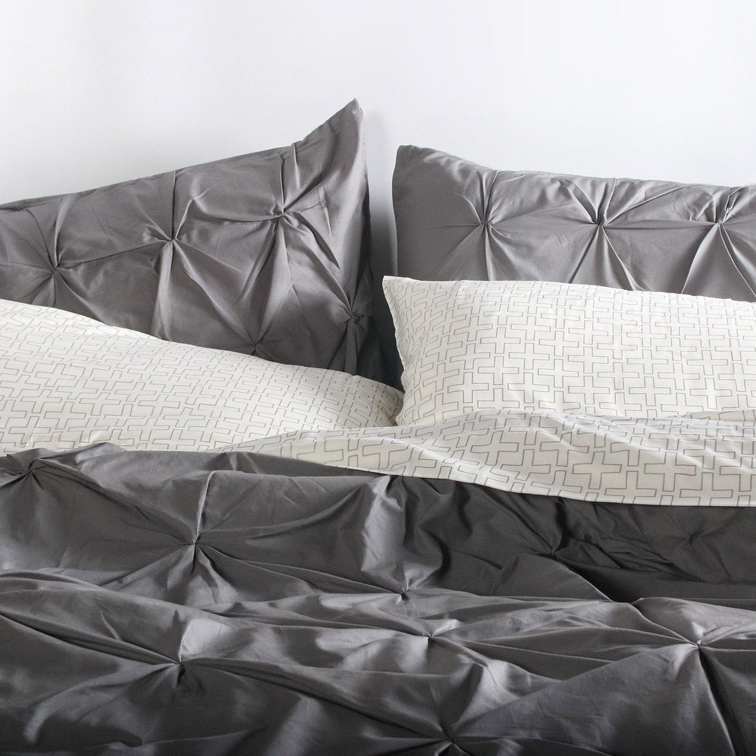 Bedding - Pinch in Charcoal Duvet Cover + Sham Set - 1 - Inhabit