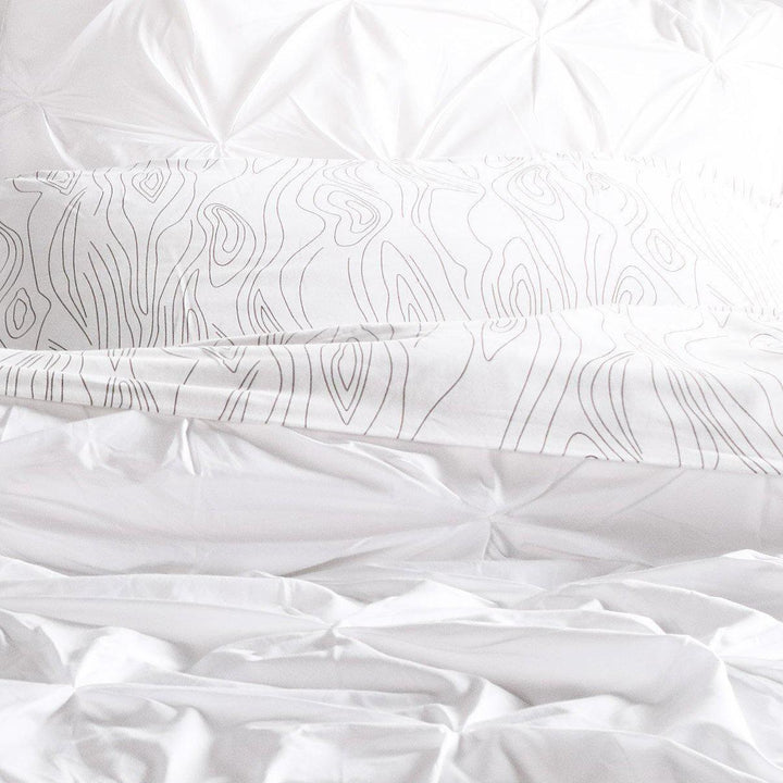 Bedding - Pinch in White Duvet Cover + Sham Set - 4 - Inhabit