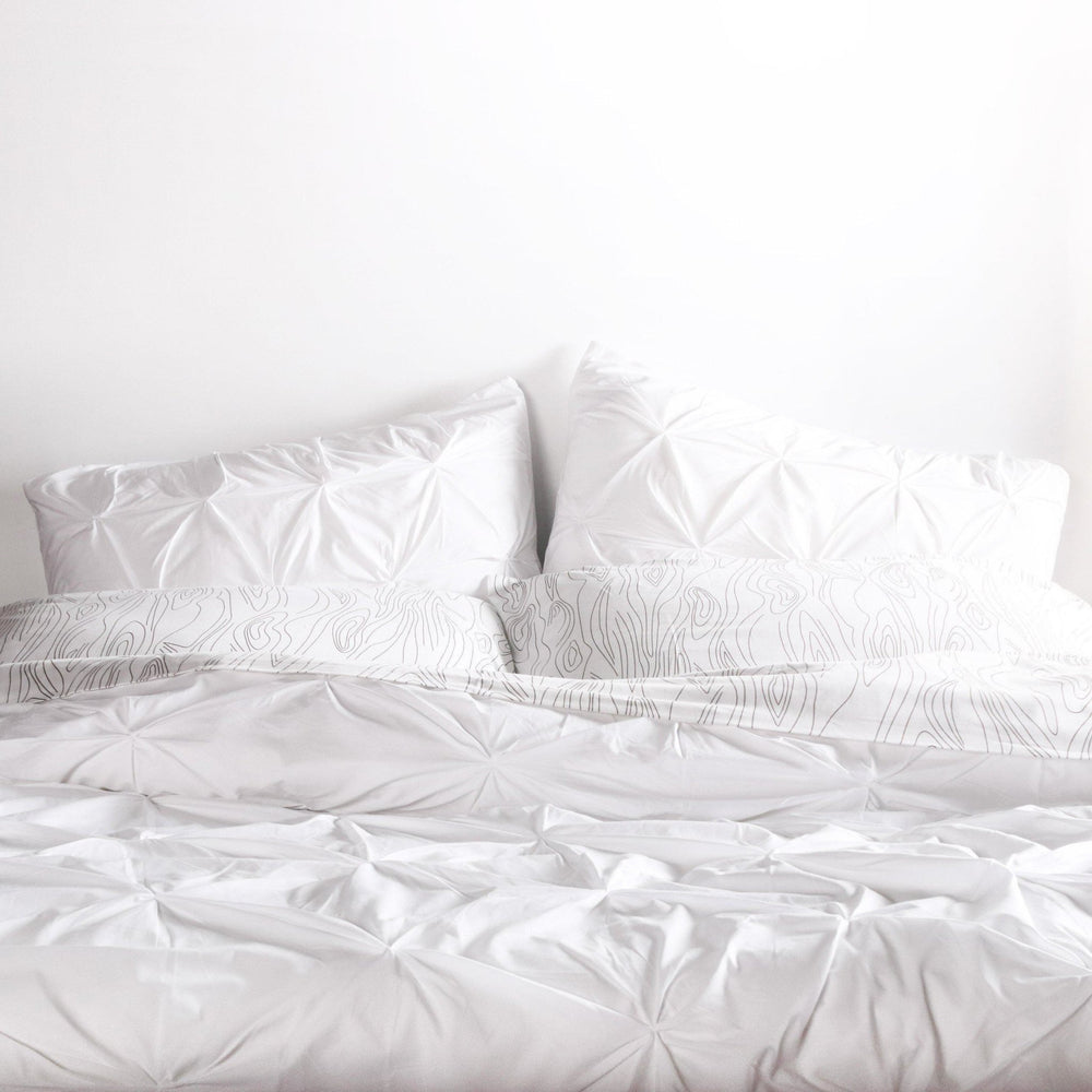 Bedding - Pinch in White Duvet Cover + Sham Set - 2 - Inhabit