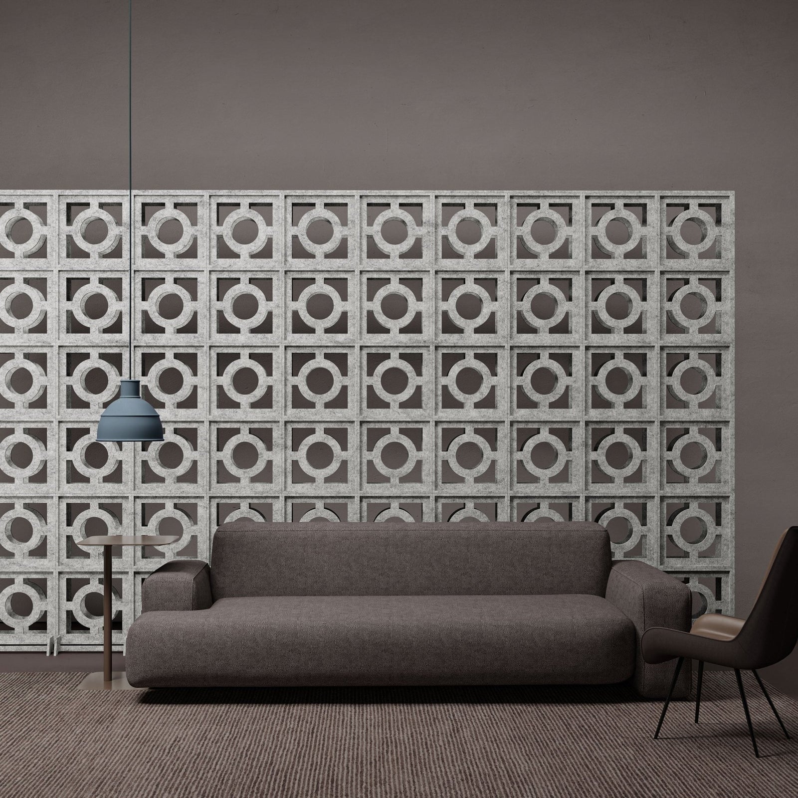Sprue HarmonyBLOKS PET felt acoustic room divider by Inhabit.
